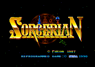 Sorcerian title screen for Sega Mega Drive